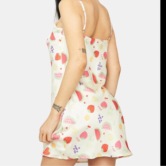 PEPPERMAYO MAYO Panama cowl neck Tutti fruitti mini slip dress 2 new doll kill - Picture 2 of 11